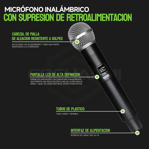 Mezcladora Gc Gx6 Multifuncional 6 Canales Con 2 Microfonos