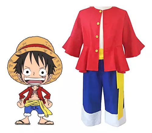 Fantasia Luffy One Piece Colete Chapeu E Gomu Gomu No Mi - Elka no Shoptime