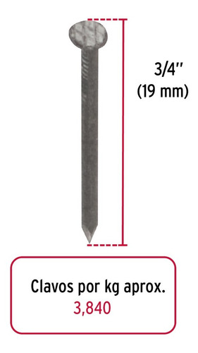 Clavo Alfilerillo 3/4 1 Kg 44501