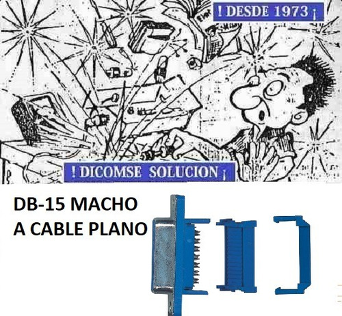 Ficha D-b15 A Cable Plano - Conector Db15  Macho  *+