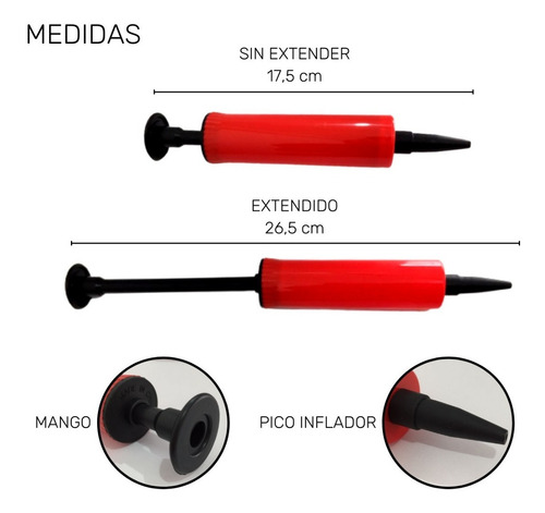 Imagen 3 de 10 de Mini Inflador Para Globos Usos Varios Simple Manual