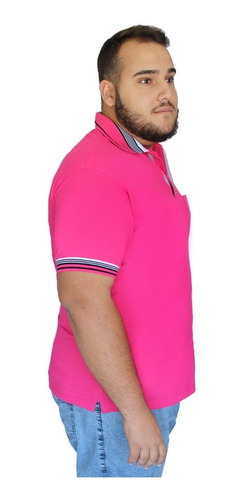 Imagem 3 de 4 de Camisa Polo Plus Size Bolso Grande Especial Piquet Zambelê