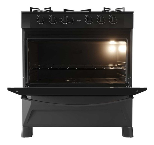 Imagem 5 de 5 de Fogão de piso Suggar Cook 5Q gás engarrafado 5 queimadores preto 127V/220V porta com visor 90L