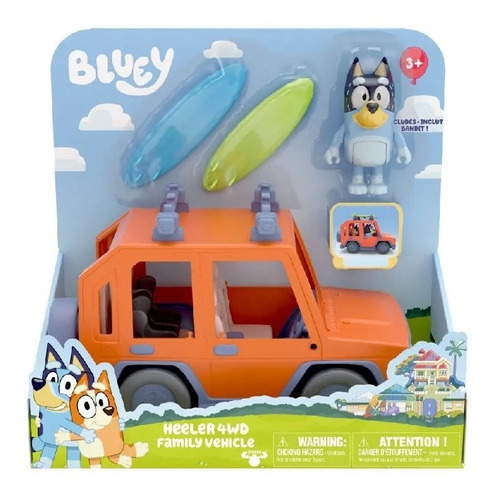 Bluey Auto Paseo Familiar + Figura C/acc 13018 Disney Jr Srj