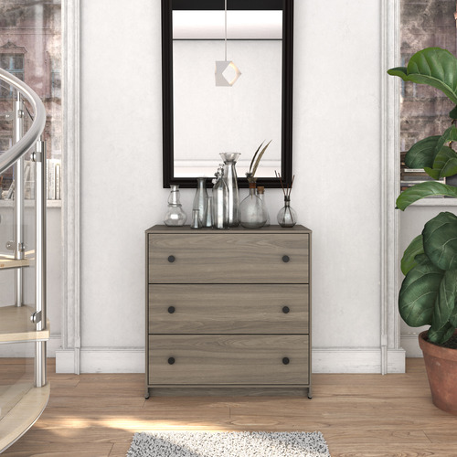 Cómoda - Modena, Mueble Armable Para Ropa De 3 Cajones Roble Touch