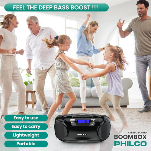 Reproductor De Cd Philco, Con Bluetooth, Cassette, Usb, R...