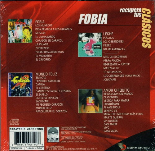 Recupera Tus Clasicos - Fobia - 4 Discos Cd - Nuevo