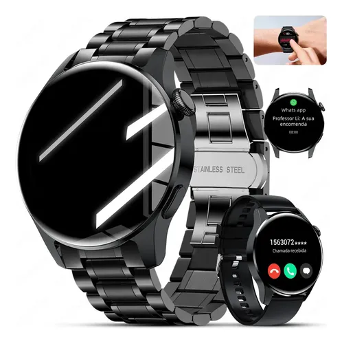 Smartwatch FoxBox MBW0256 com Chamada Bluetooth e Monitor Cardíaco, Preto - R$ 169,55