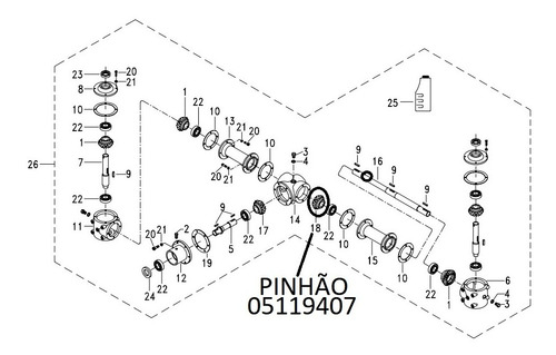 Conjunto Coroa + Pinhão Caixa De Transmissão Lancer Jan