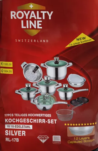 Bateria De Cocina Juego De Ollas 12pzs Piezas Royalty+line Induccion Gas  Vitro con Ofertas en Carrefour