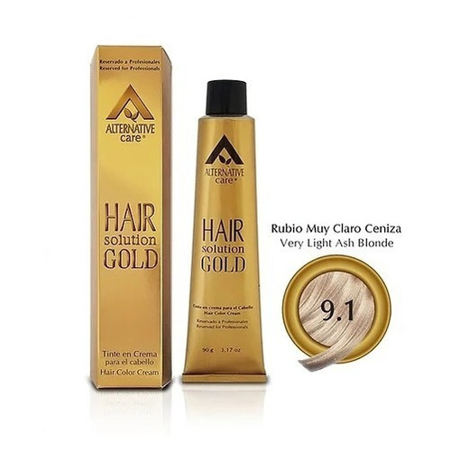 Tinte Hair Solution Gold 60ml  Rubio Muy Claro Ceniza 9.1