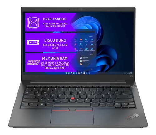 Portátil Lenovo Thinkpad E14 Gen 2 I7 16gb Ram 512gb Ssd 14 