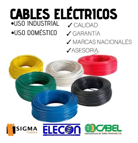 Cable 10 Eléctrico Elecon Thw Awg 100mts 100% Cobre 7 Hilos
