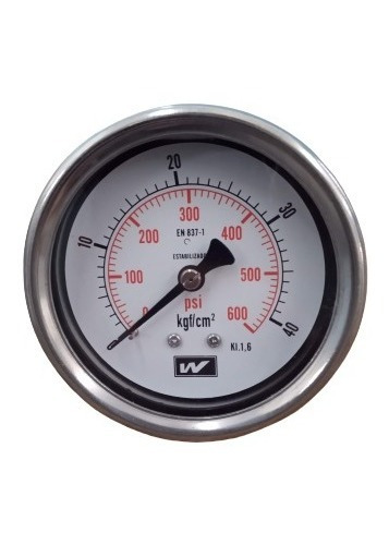 Manômetro Glicerina 1/4 Bsp 0-40 Kg/cm2 / 0- 600 Psi 63mm