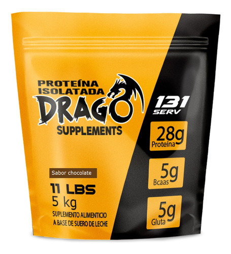 Drago Supplements Proteína Isolatada Bolsa 5 Kg 131 Serv Chocolate