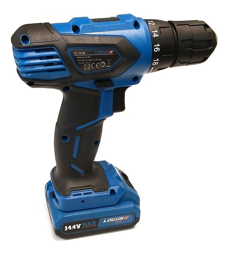 Imagen 4 de 9 de Taladro Atornillador Litio Logus 15v + Maletin 2 Bat
