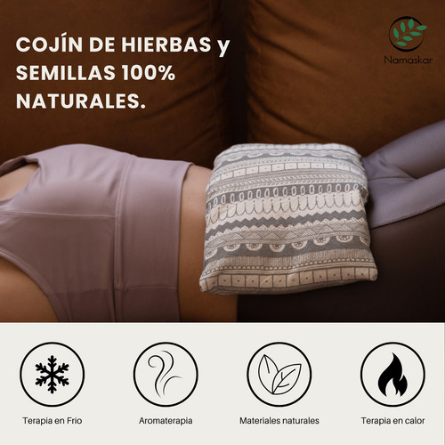 Cojín De Semillas Namaskar | Comprensa Herbal Multiusos | Almohada Medicinal Para Uso En Frío/calor (sincronía)