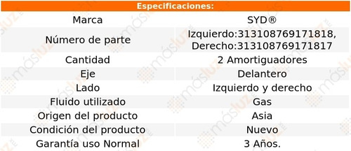 2- Amortiguadores Gas Delanteros Attitude 2006/2011 Syd