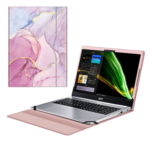 Funda Para Acer Aspire 5 A515-45 Con Diseño Marmoleado Rosa