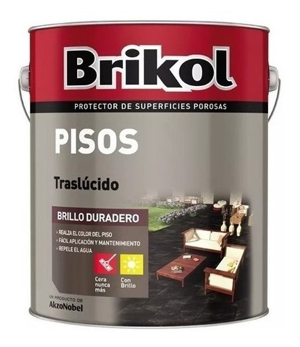 Brikol Piso Negro Brillo Duradero X 4 Lts Protege Y Decora