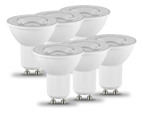 Lampara Led Gu10 5w 6000k 3500k 220v Pack X6 Foco Dicro Color De La Luz Blanco Frío