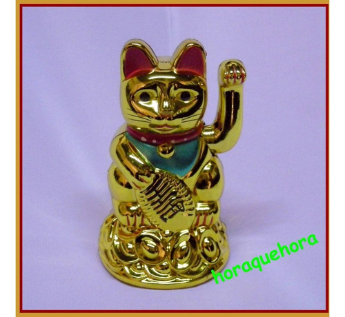 Gato De La Suerte (maneki Neko) Dorado 11 Cm