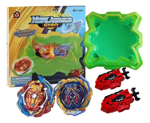 Beyblade Set Arena Estadio Verde 2 Lanzadores R/l 2 Beyblade