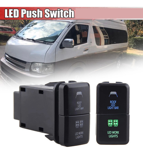 Z 2 Barras De Luces Led Dobles Para Coche De 12 V Con Botón