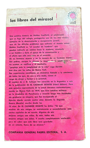 El Cazador Oculto J. D. Salinger 1er Ed 1968 Argentina (Usado)