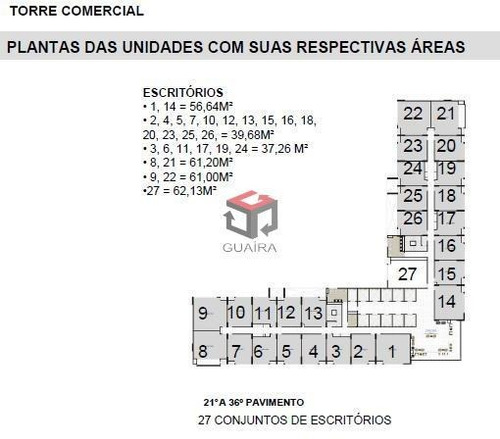 Imagem 13 de 16 de Sala Comercial À Venda, 40 M², 1 Vaga - Centro - São Bernardo Do Campo/sp - 84740