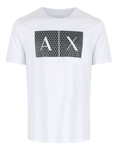 Playera Armani Negro Logo Cuadro A|x Regular Fit 7 Dias