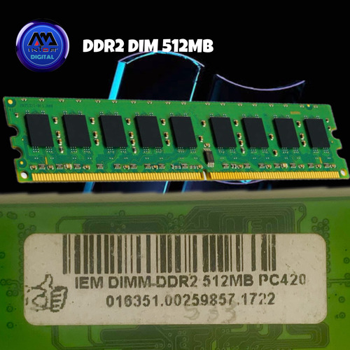 Memória Ram Ddr2, Iem Dimm Ddr2 512mb Pc4 (Usado)