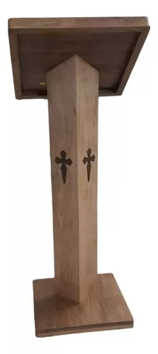 TONGSH - Atril de madera con espacio de almacenamiento, para la  presentación de la escuela de iglesia (color: blanco)