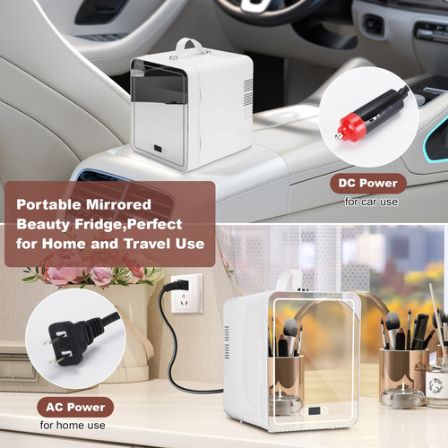 Frigobar Ajust Mini Refrigerador Con Pantalla Y Espejo 4l