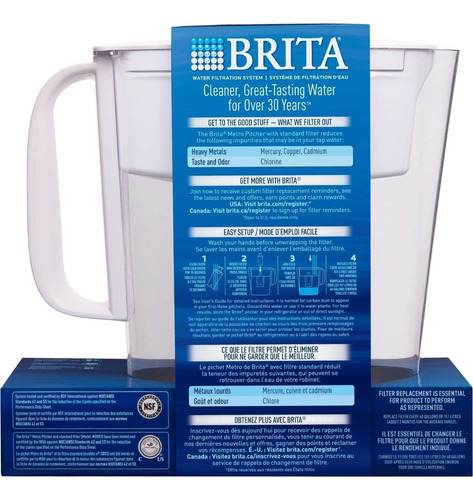 Jarra Con Filtro De Agua Brita Metro Estándar, 1,4 L