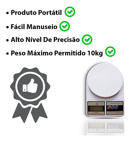 Imagem 4 de 6 de Balanca Precisao Digital De Cozinha 10 Kg Ud130