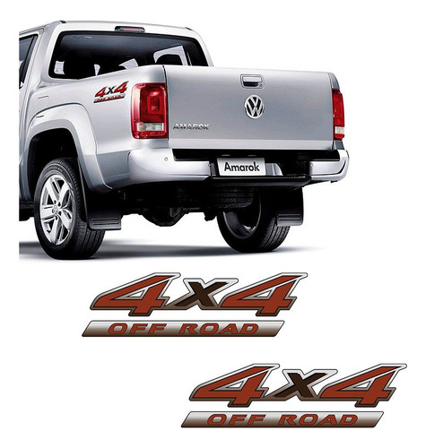 Adesivos 4x4 Off Road Amarok Modelo Original 1 Par Emblema