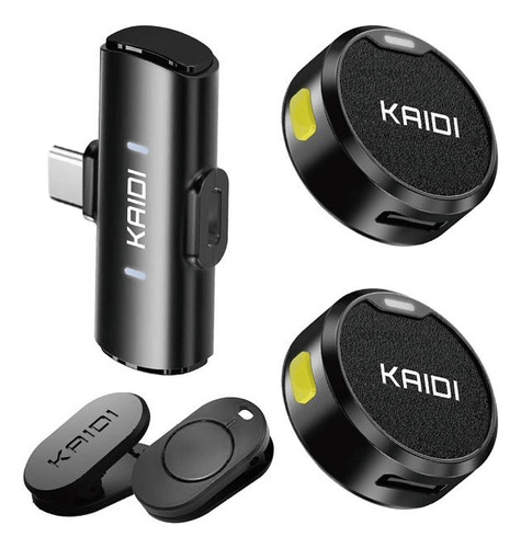 Microfone Duplo Kaidi Kmf4-c Wireless Usb-c Para Smartphones