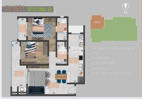 Apartamento 02 Dormitórios (suíte) Para Venda Em Santa Maria - Próximo A Ufsm - 996498