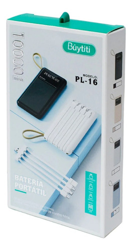 Power Bank 4 En 1 Marca Buytiti 10000 Mah Con Linterna Led