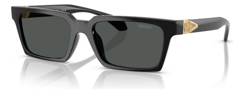 Lentes De Sol Gris Versace Ve4490ugb187 Varilla Negro Armazón Negro