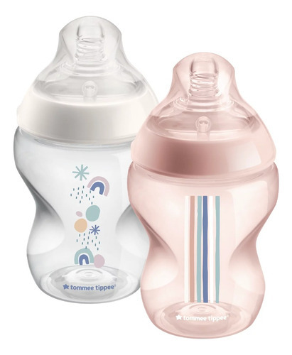 Teteros Tommee Tippee Recién Nacido Anticólicos 0 Meses + Color Pastel Rosa Abstract Rainbow