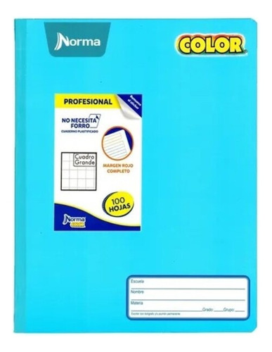 Cuaderno Profesional Norma 360 Color Cosido Liso 100 H Ry Azul Claro