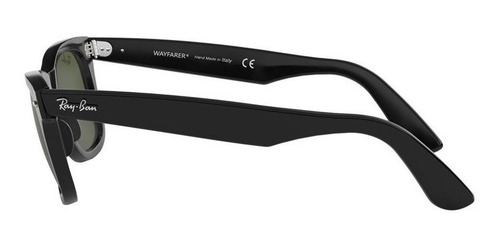 Imagen 4 de 4 de Anteojos de sol Ray-Ban Wayfarer Original Classic Large con marco de acetato color polished black, lente green de cristal clásica, varilla polished black de acetato - RB2140