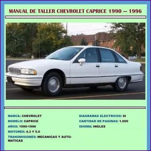 Manual De Taller Reparacion Chevrolet Caprice 1990 1996