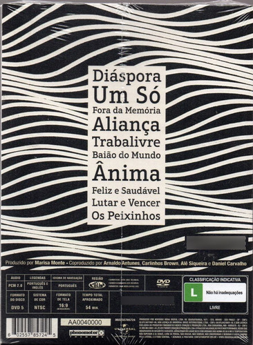 Dvd Tribalistas Diáspora (original E Lacrado) Digipack