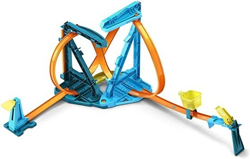 Pista Lanzamiento Loop Infinito Hot Wheels Track Builder Color Azul