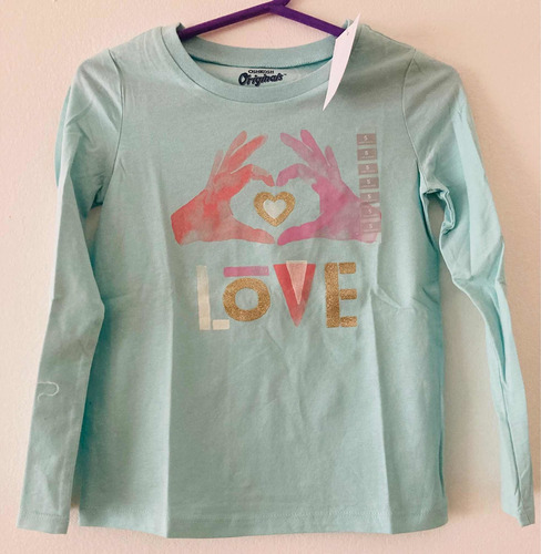 Remera Carters Oshkosh Nena Manga  Larga Love  T 5