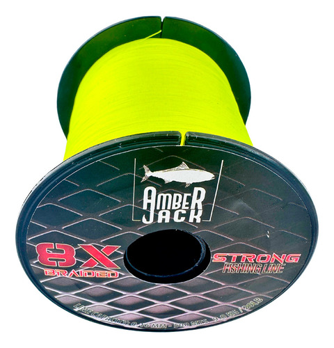 Multifilamento Amberjack BOBINA 8X 500 Mts Todas Las Medidas Color Amarillo 0.18 mm Resistencia 10 kg 22 lbs