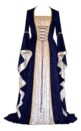 Vestido Femenino De Terciopelo Con Disfraz Medieval De Hallo .